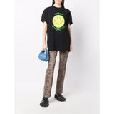 Organic Cotton Jersey Smiley Face Tee in Black
