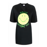 Organic Cotton Jersey Smiley Face Tee in Black