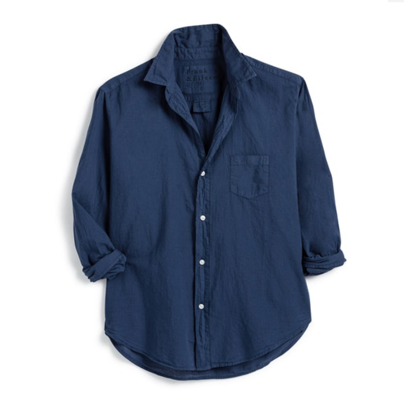 Eileen Woven Button Up in Tidal Wave