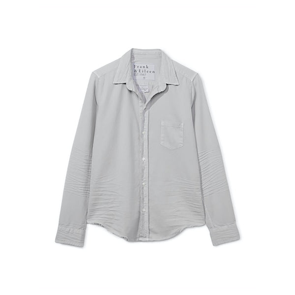 Barry Tailored Button Up Shirt in Grey Tattered Denim
