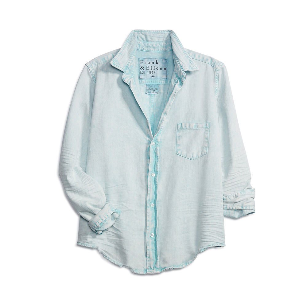 Barry Woven Button Up in Sea Foam Mineral Wash