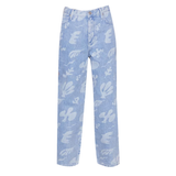 Ultra High Rise Barrel Jean in Tropical Abstract