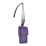 Calfskin Leather Micro Crossbody Pouch Bag in Iris