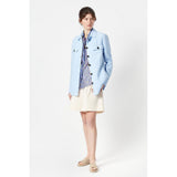 Lima Linen Military Jacket in Ice Blue