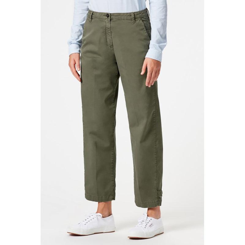 Masai High Waisted Cotton Pants in Military
