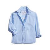 Silvio Woven Button Up Shirt in Blue End on End