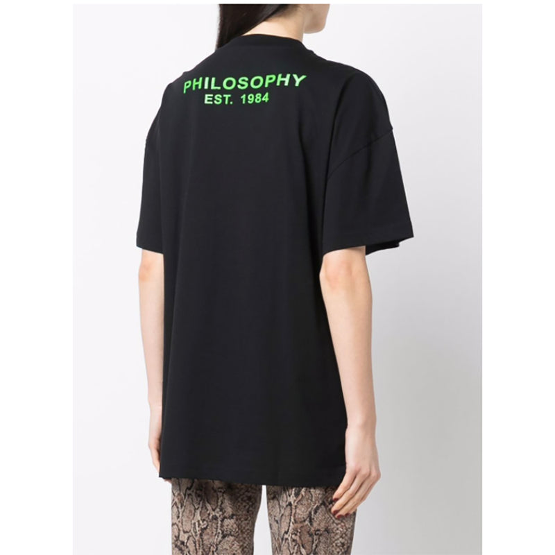Organic Cotton Jersey Smiley Face Tee in Black